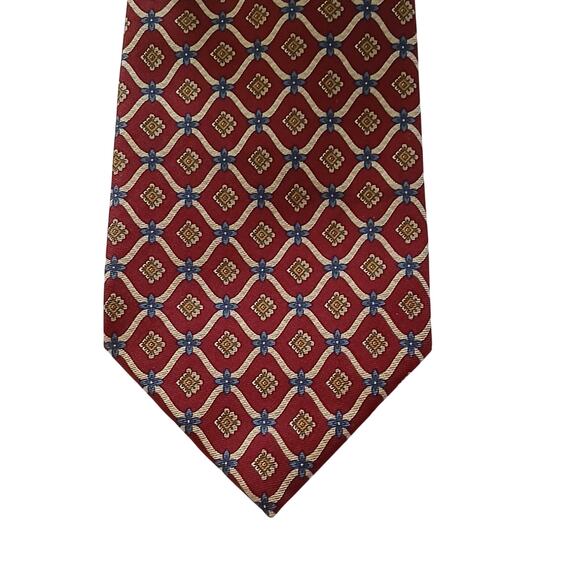 Vintage Burberry of London 100% Silk Tie Geometric Pattern Made in USA - Picture 1 of 7